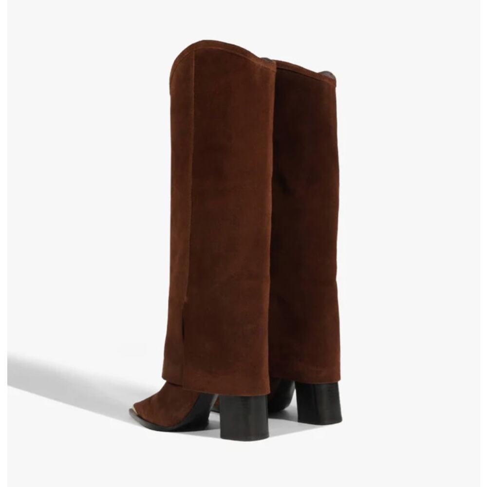 SCHUTZ Womens Raffaela Up Cloak Knee High Boots US 9 M Root Brown Suede NWOB - Picture 4 of 14